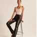 NEW Abercrombie Black Vegan Leather 90s Straight Ultra High Rise Pants Size 18S