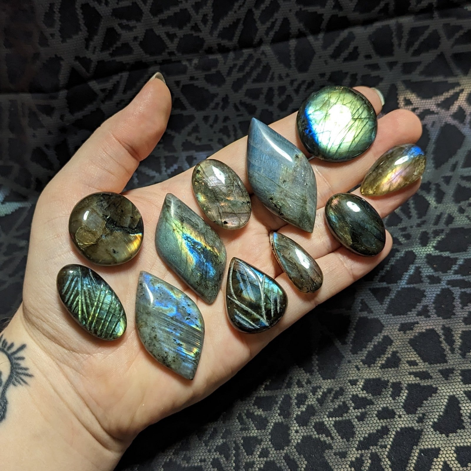 Labradorite Crystal Cabochon Lot