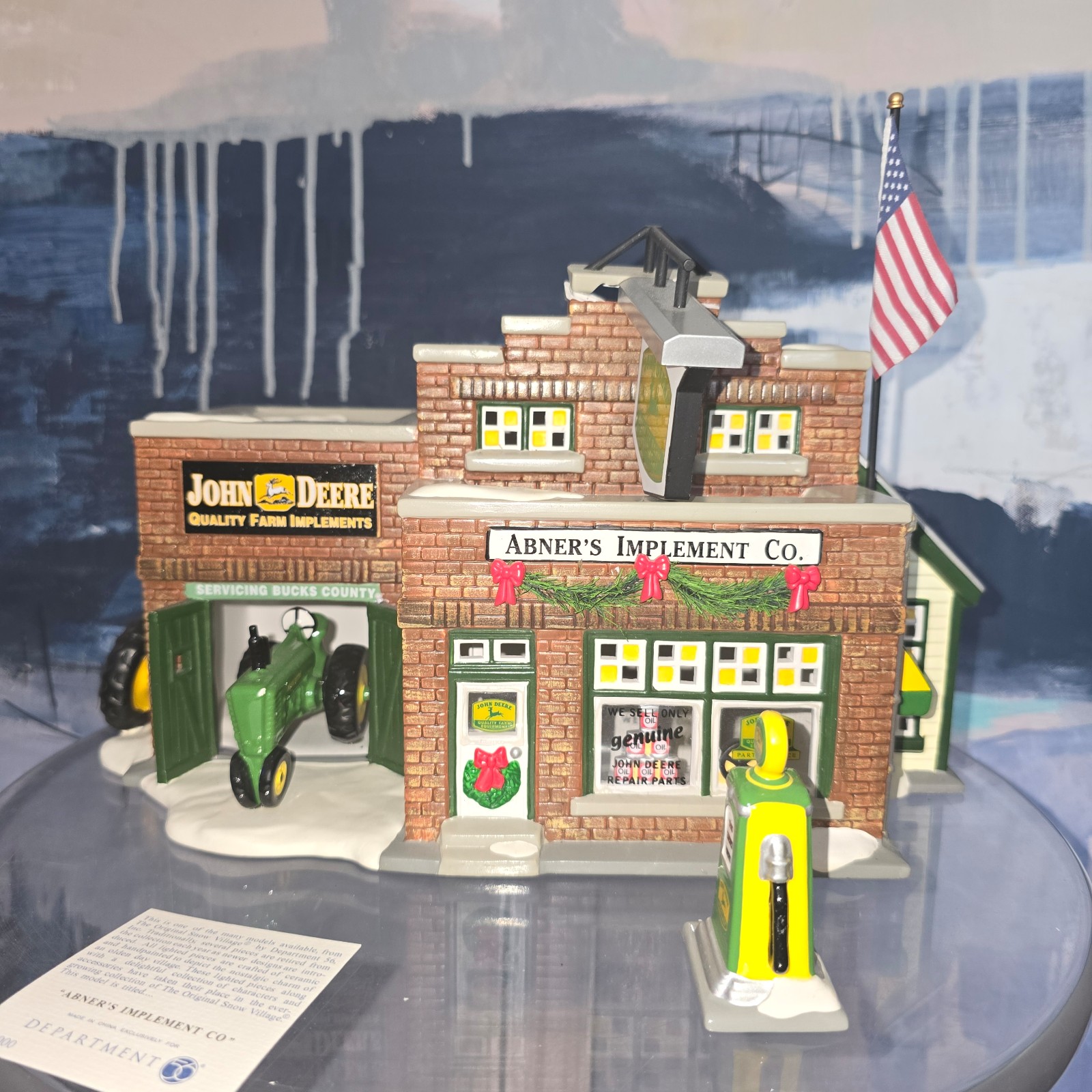 Dept 56 Snow Village ABNER'S IMPLEMENT CO #55052 - Broken At Store Sign