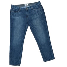 Paige women's Jimmy Jimmy Cropped Frances mid rise cotton blend zip fly jeans 32