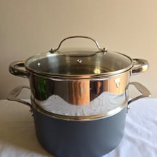 3pc Set Of Aluminum Titanium-Ceramic Diamond Nonstick Stockpot, Steamer,W/Lid
