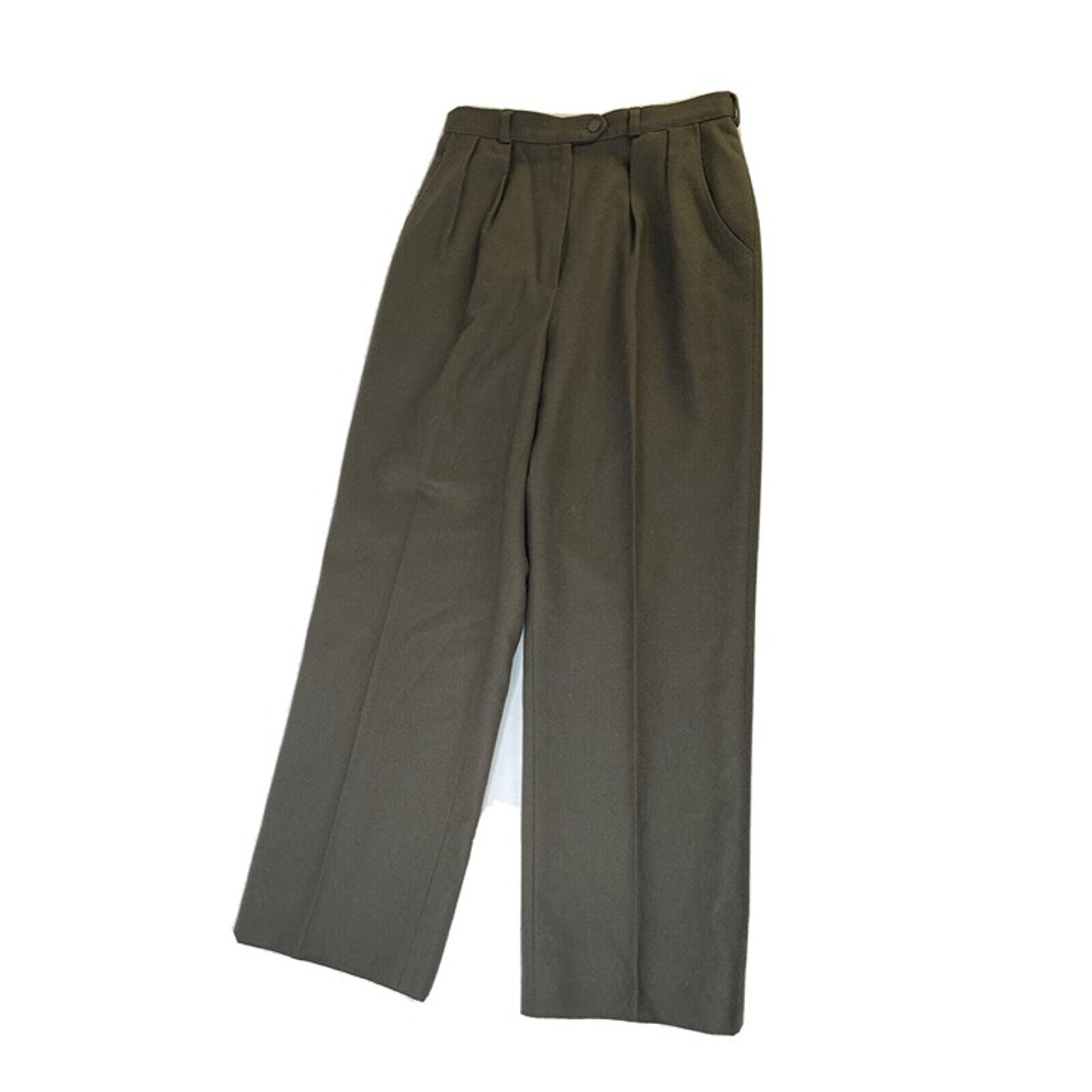 Vintage Womens 8 Wool Pleated High Rise Trouser Dress Pants Brown