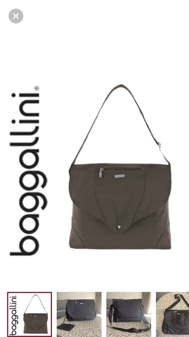 Baggallini Neighborhood laptop messenger bag in ‘Espresso’
