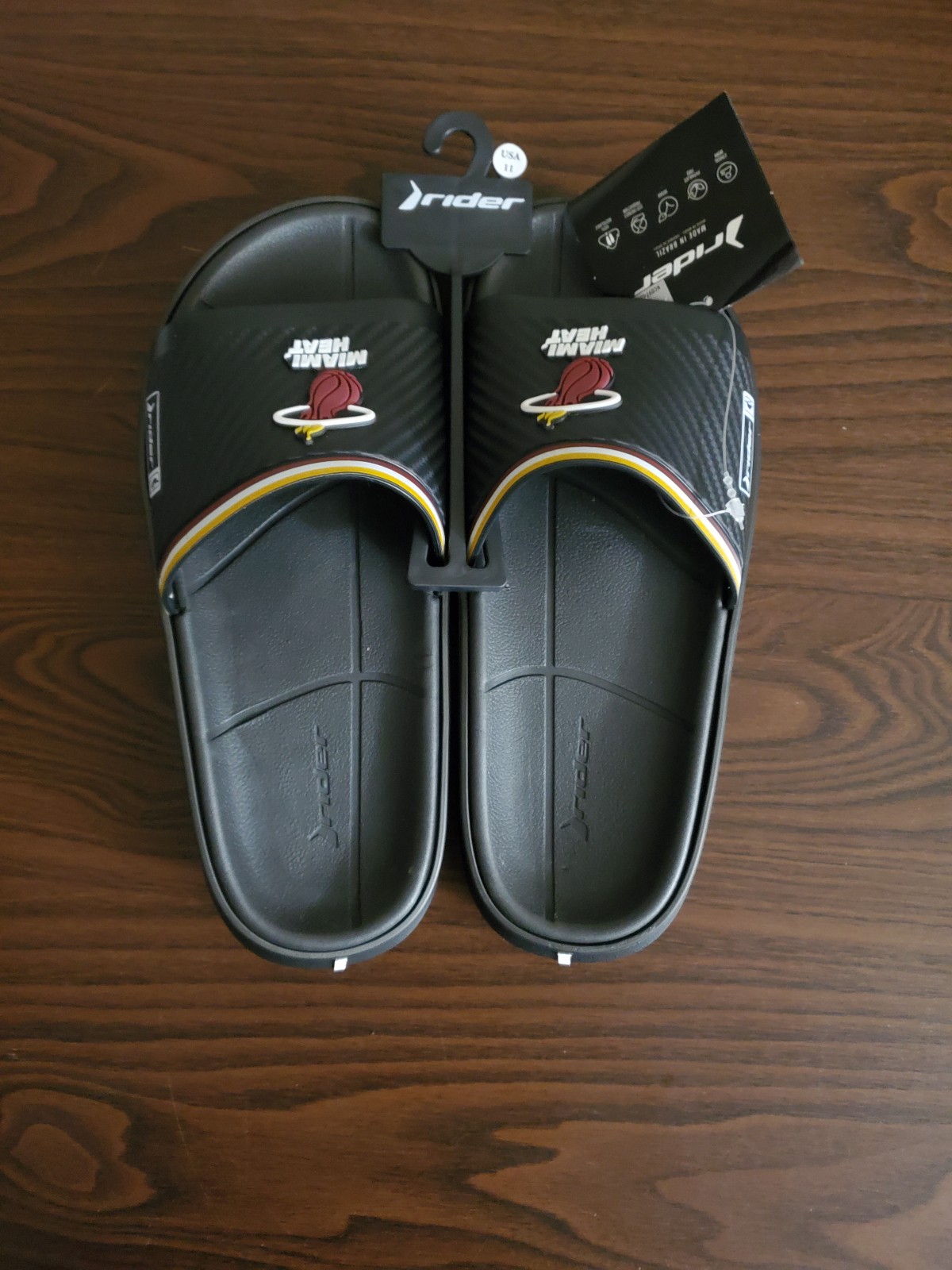 NBA Mens size 11 Heat slides