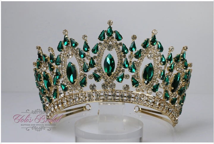 Green Tiara Tiara Beautiful Jade Tiara Tall Tiara XV Tiara Emerald Crown