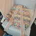 Mexican bohemian backpack Rainbow Cinch top flap zipper compartment Fabric NEW