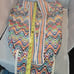 Mexican bohemian backpack Rainbow Cinch top flap zipper compartment Fabric NEW