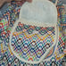 Mexican bohemian backpack Rainbow Cinch top flap zipper compartment Fabric NEW
