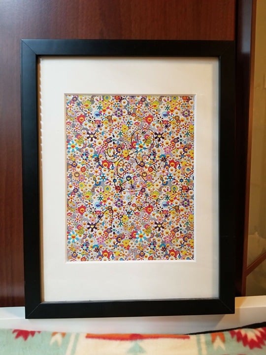 TAKASHI MURAKAMI's Felt-tipped pen on offset Lithograph Untitled (DOB Flowers)