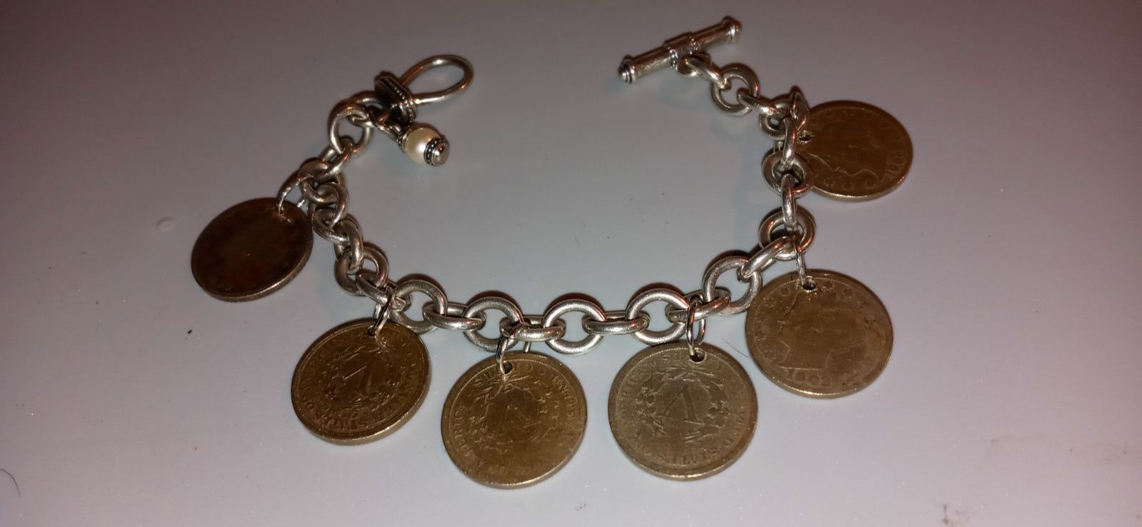 Handmade Liberty V Nickel Bracelet