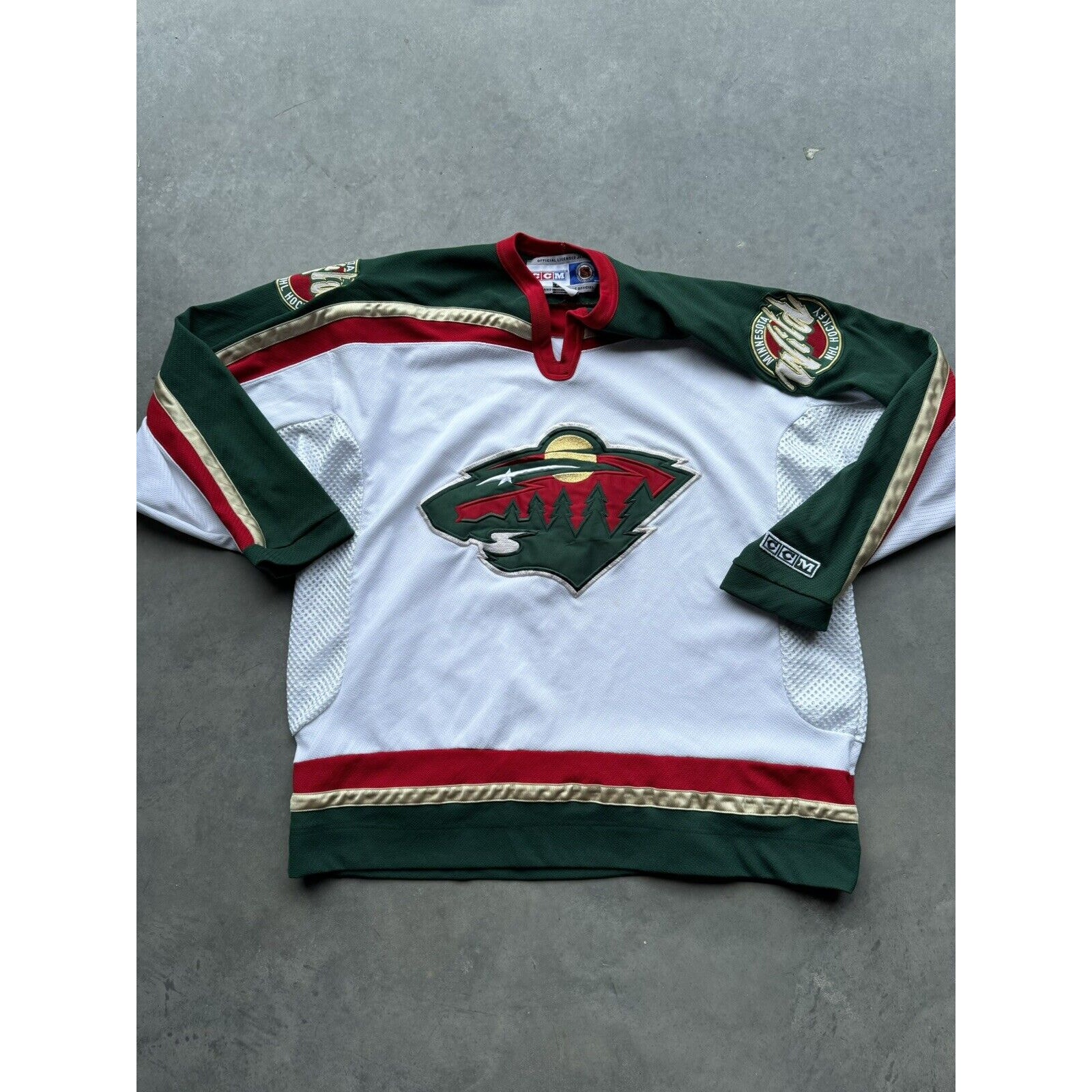 Authentic Minnesota Wild CCM NHL Hockey Jersey Inaugural Season Mens 2XL Mesh