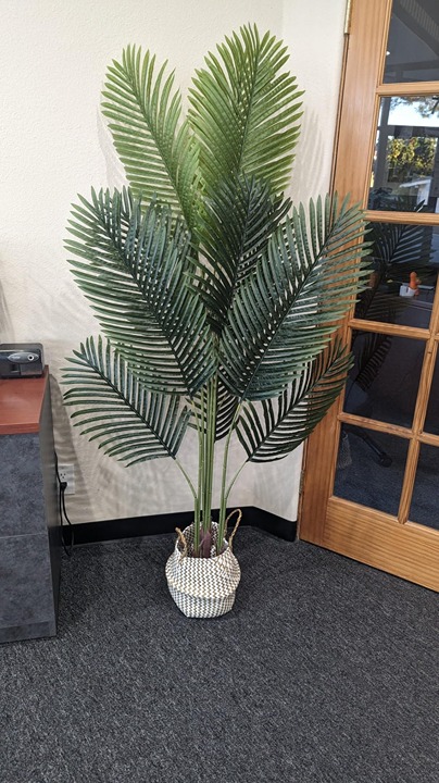 Artificial Palm Tree, 6ft Fake Areca Palm Plant with Basket, Tropical