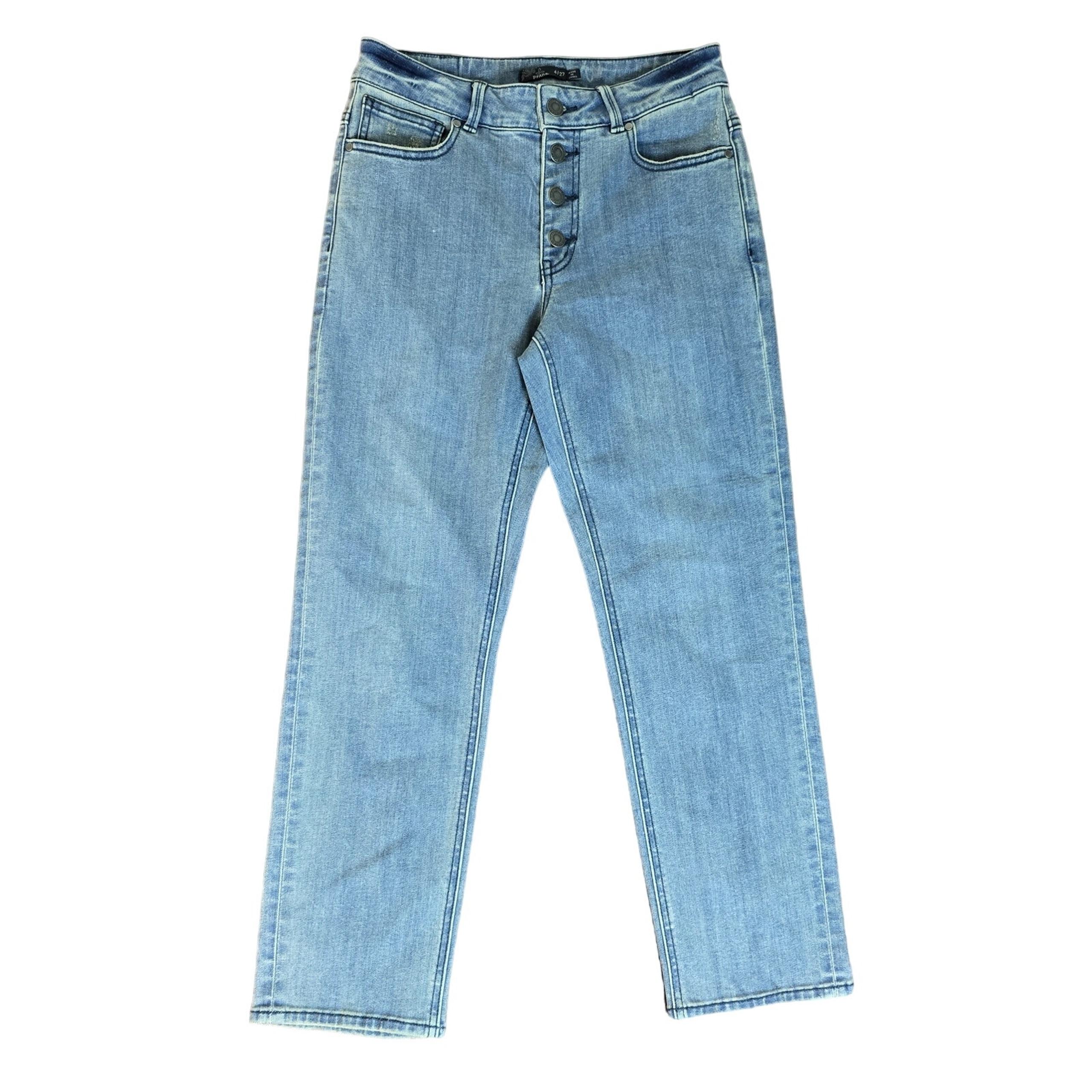 prAna Buxton Slim Boyfriend High Rise Button Fly Jeans Organic Cotton, Size 4/27