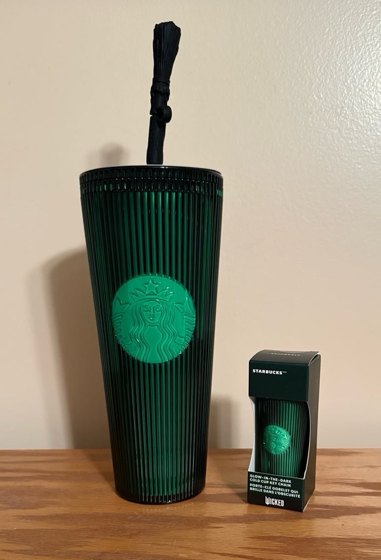 Starbucks Wicked Elphaba Thropp 24oz Cold Cup Tumbler & Matching Keychain NEW
