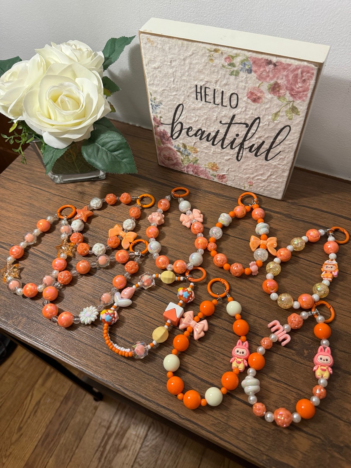 Orange 9 pcs Bundle Phone/Key/Bag Chain #181