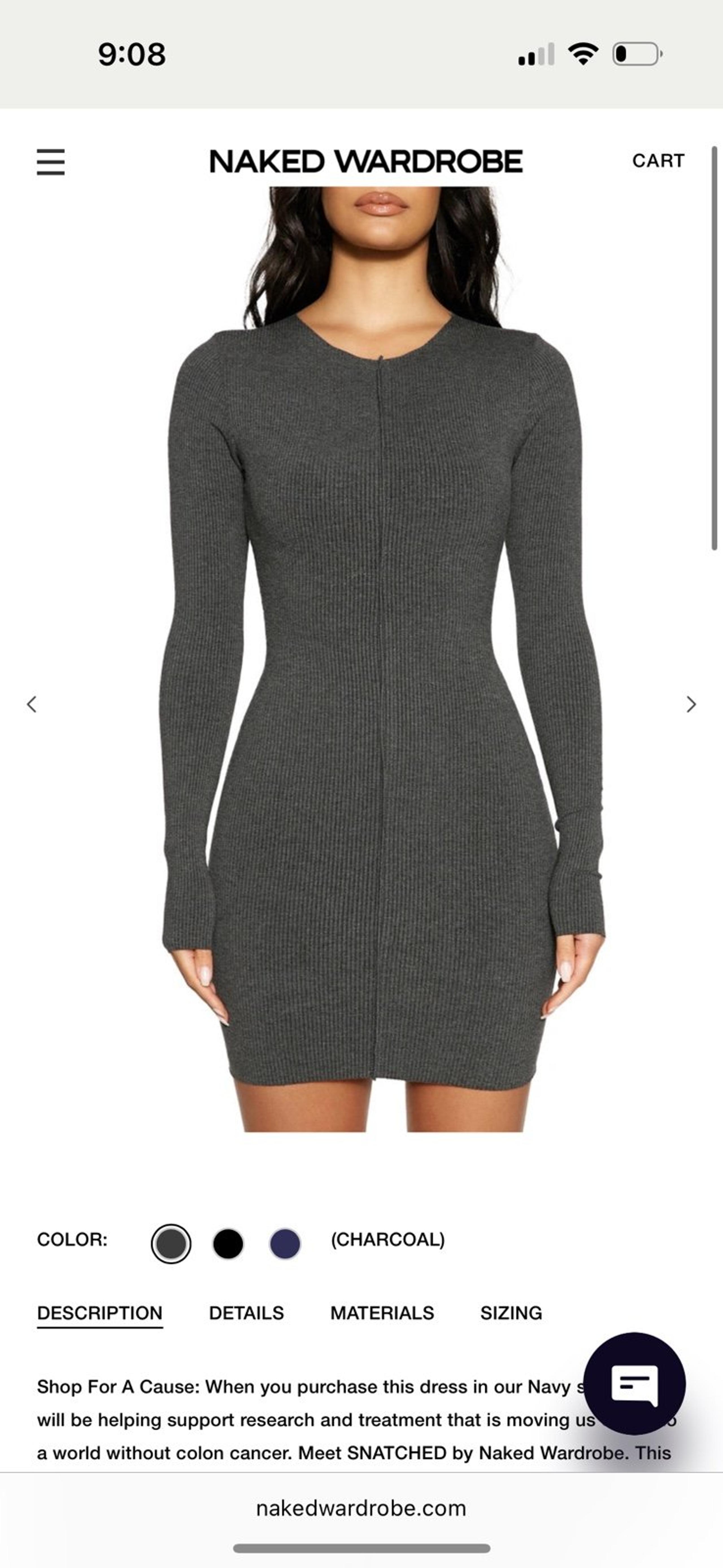 NWT SNATCHED VIBES DRESS 
CHARCOAL / M Naked Wardrobe