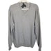Hathaway Platinum Mens L Gray Cashmere Silk Pullover Sweater V-Neck Long Sleeves