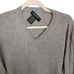Hathaway Platinum Mens L Gray Cashmere Silk Pullover Sweater V-Neck Long Sleeves