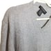 Hathaway Platinum Mens L Gray Cashmere Silk Pullover Sweater V-Neck Long Sleeves