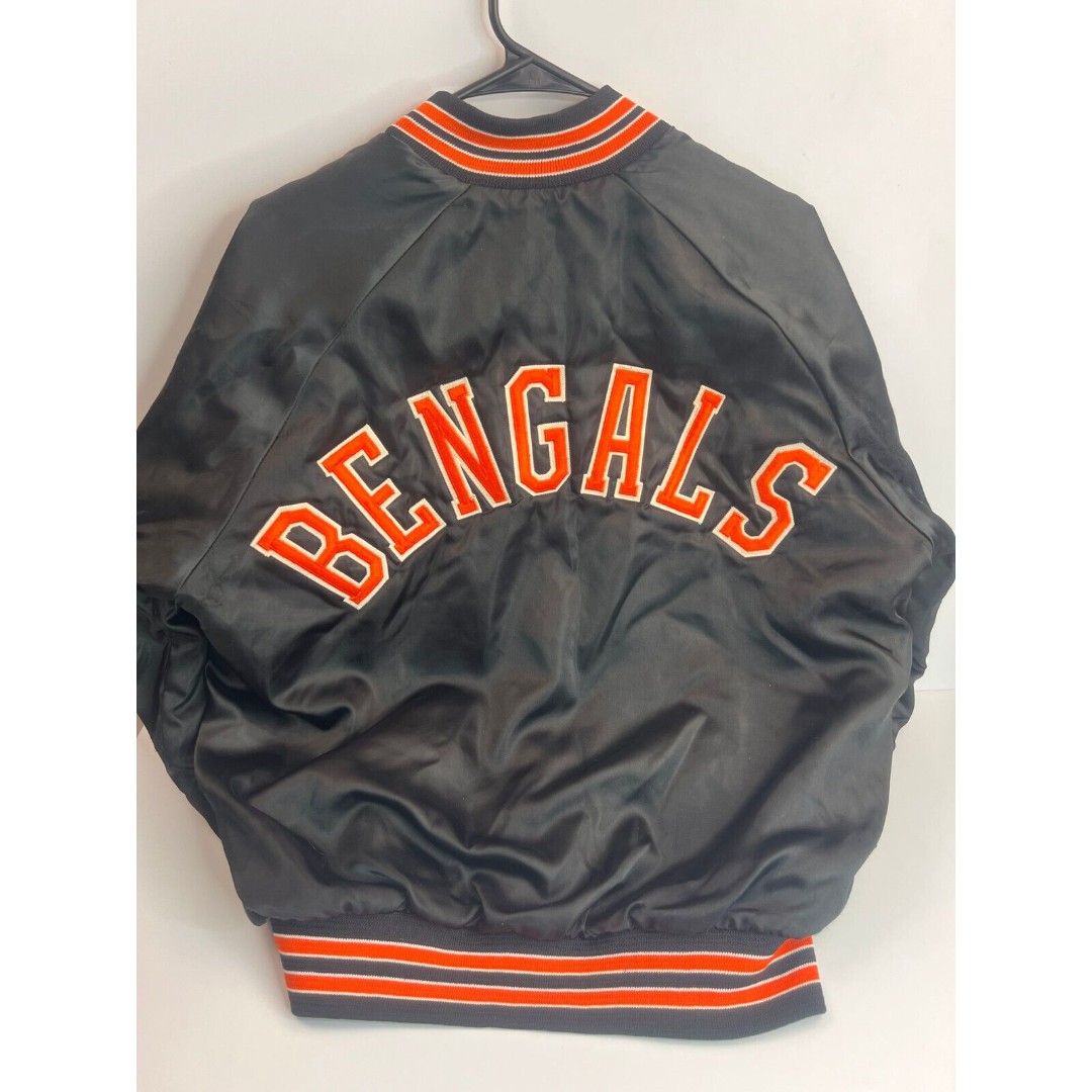 VTG Chalk Line Bomber Jacket Black Cincinnati Bengals Football-NFL Mens Large