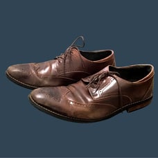 OXFORDS COGNAC BROWN LEATHER MENS DRESS SHOES SIZE12