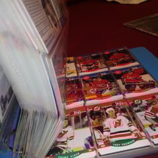 Binder of hockey cards etc