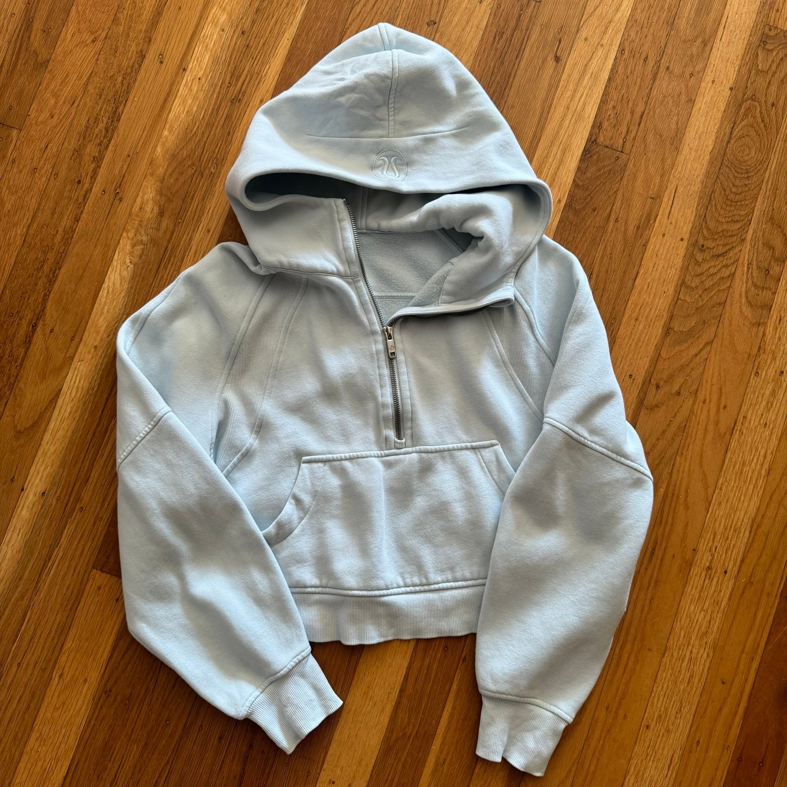 lululemon scuba oversized half zip xs/s powder blue