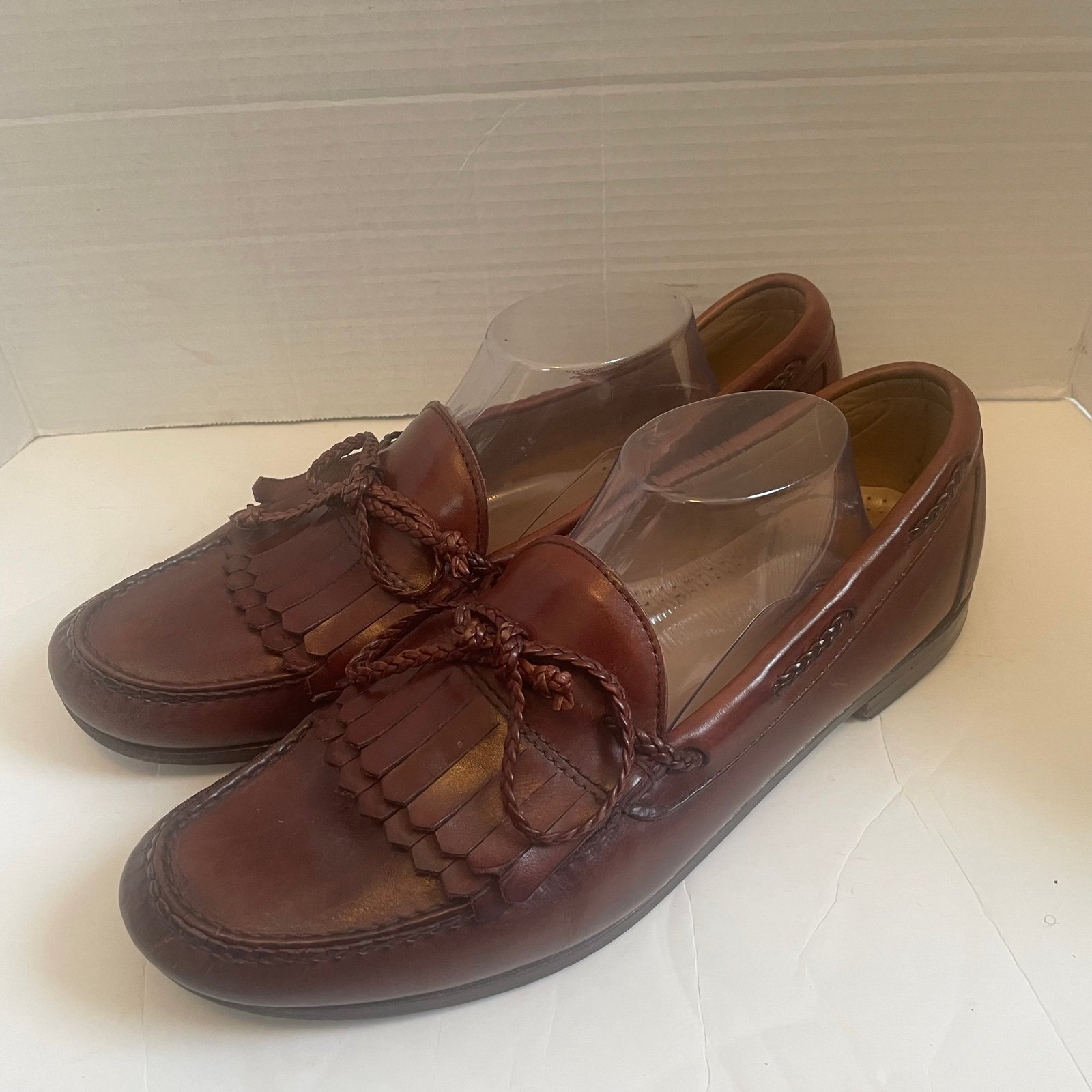 Allen Edmonds Woodstock Kiltie Loafers 11.5 E Brown Leather Dress Shoes