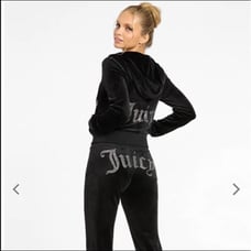 Juicy Couture Velour Black Rhinestone Tracksuit PANTS ONLY Womans XL