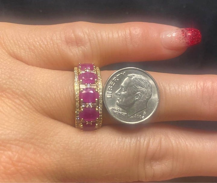Ruby (2-1/8 ct t.w.) & Diamond (1/3 ct.t.w.) in 14k YG Ruby Oval Ring Retai1950
