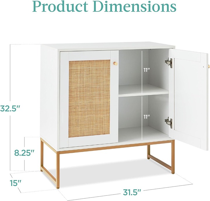 2-Door Rattan Storage Cabinet, Accent Furniture,
