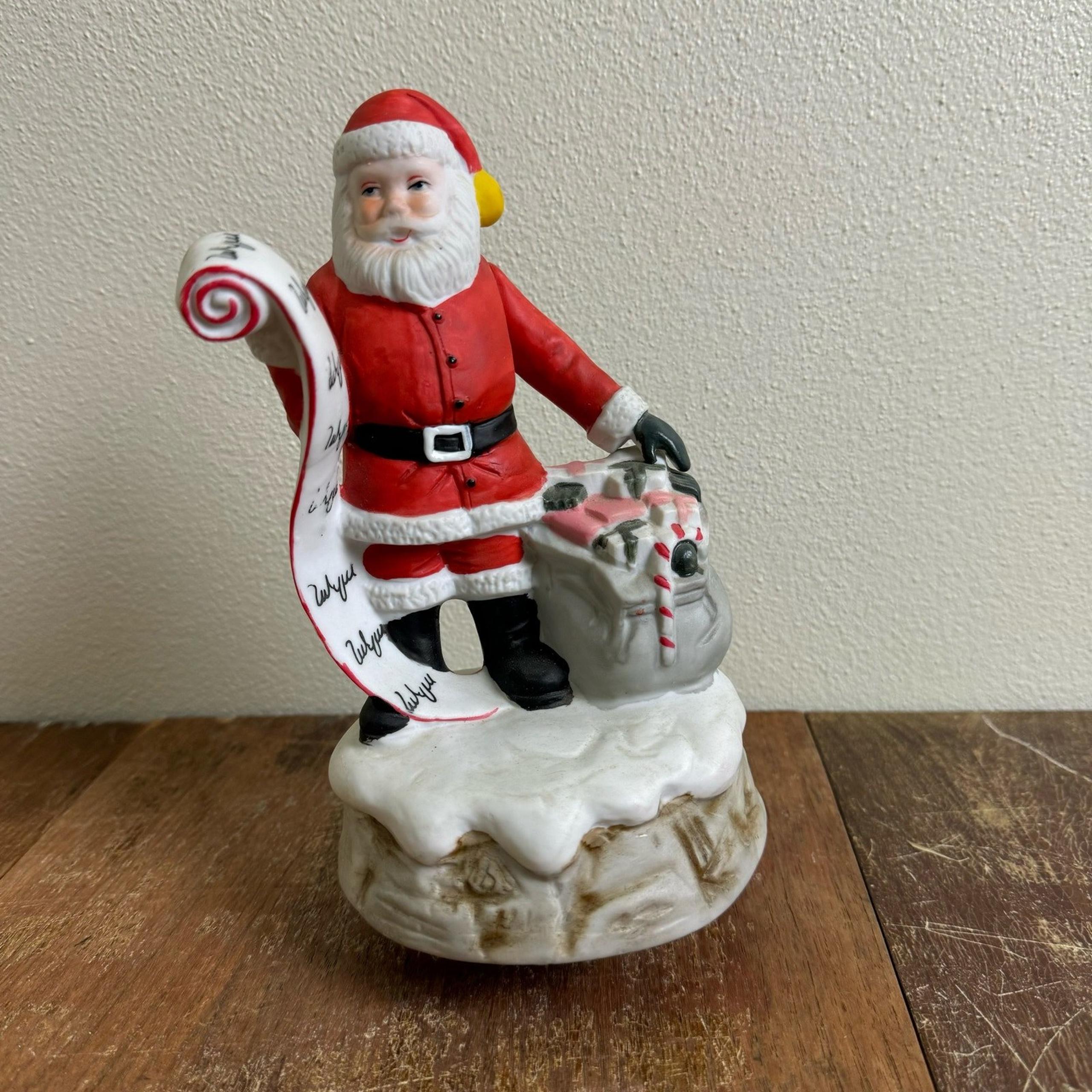 Seymour Mann Fine Bisque Porcelain Santa Claus Is Coming To Town Music Box