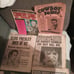 Vintage lot of 17 Elvis Presley newspapers, magazines, concert program. And book