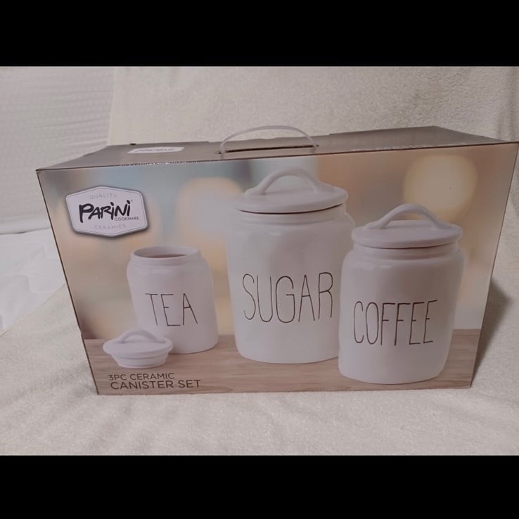 Rae Dunn inspired Parini 3piece with lids canisters set