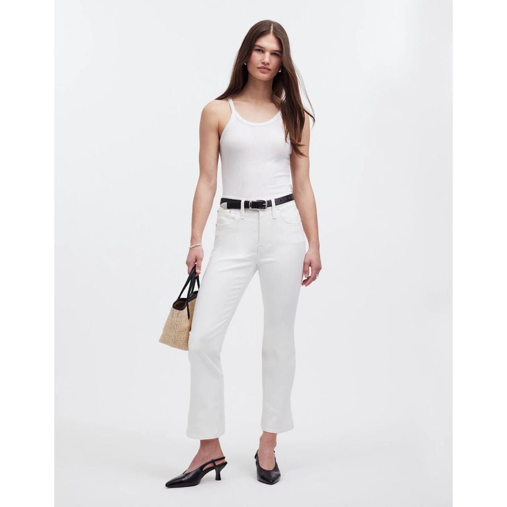 Madewell Womens Kick Out Crop Jeans White Sie 28