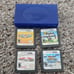 Nintendo DS Games Bundle of 4 Mario Games with Blue Hard Plastic Storage Case