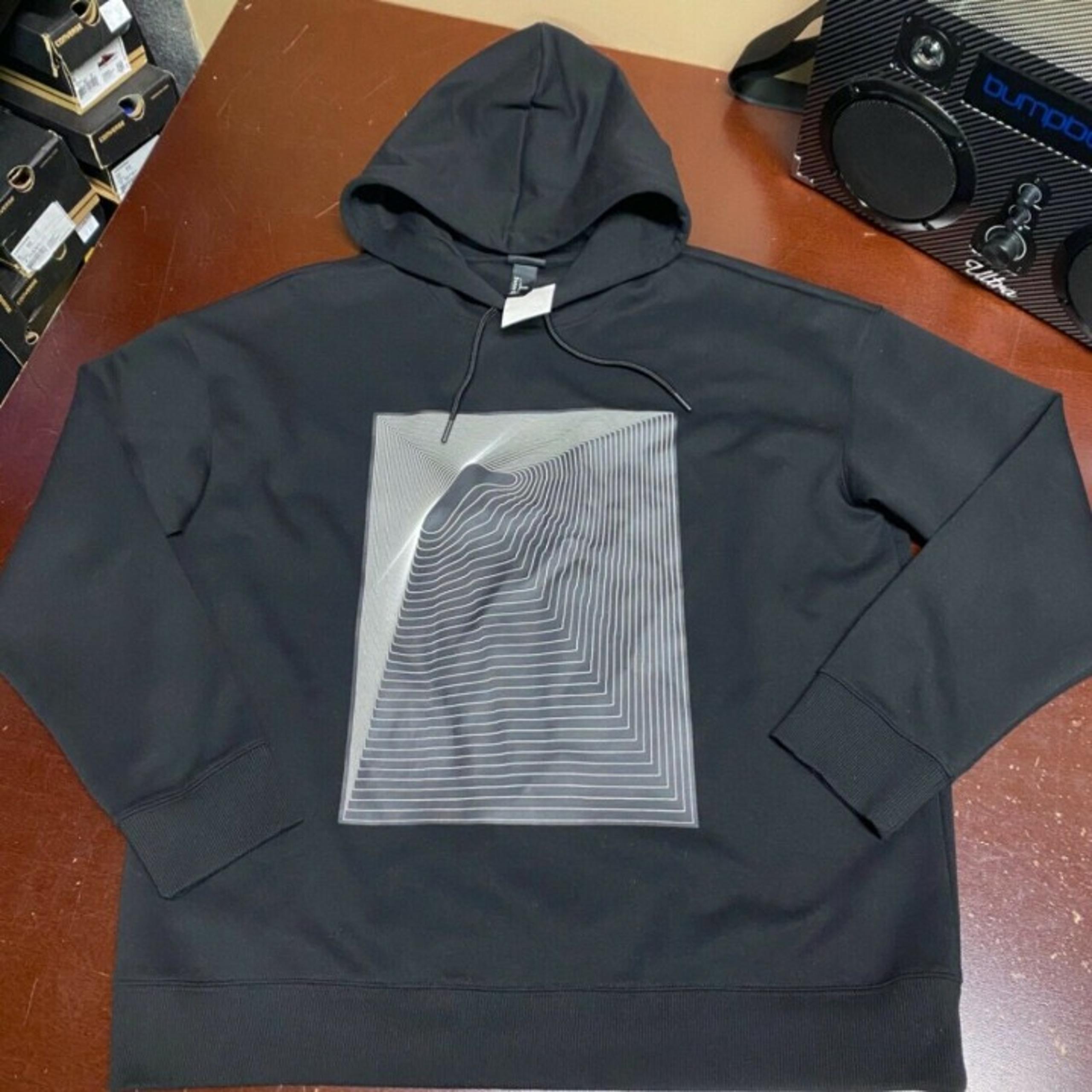 H&M Mens Black Designer Pullover Hoodies