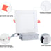 12 Pack 6 inch 12W Dimmable Square LED Can Light Retrofit with Junction Box