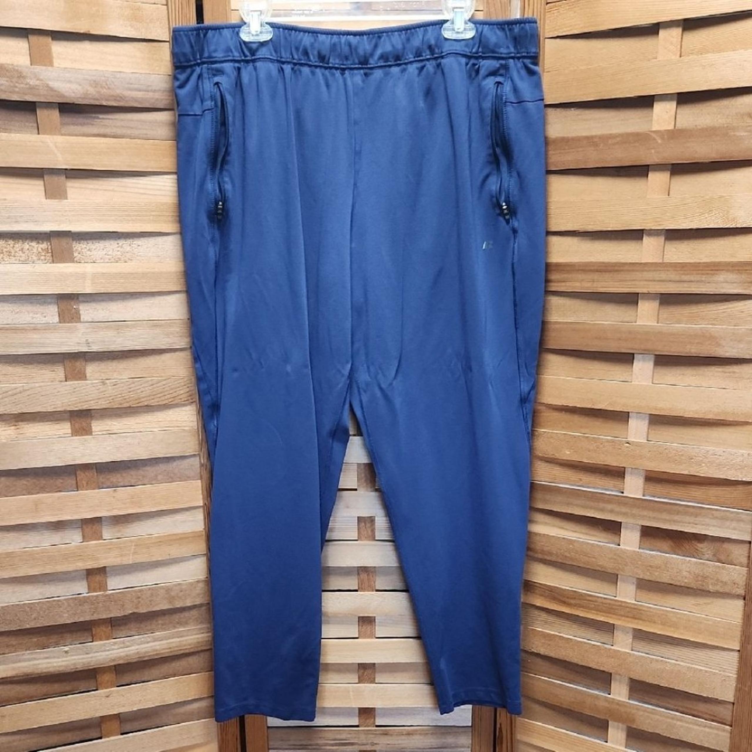 Russell Athletic Navy Blue Joggers Men 2XL Pants Drawstring Zipper Pockets