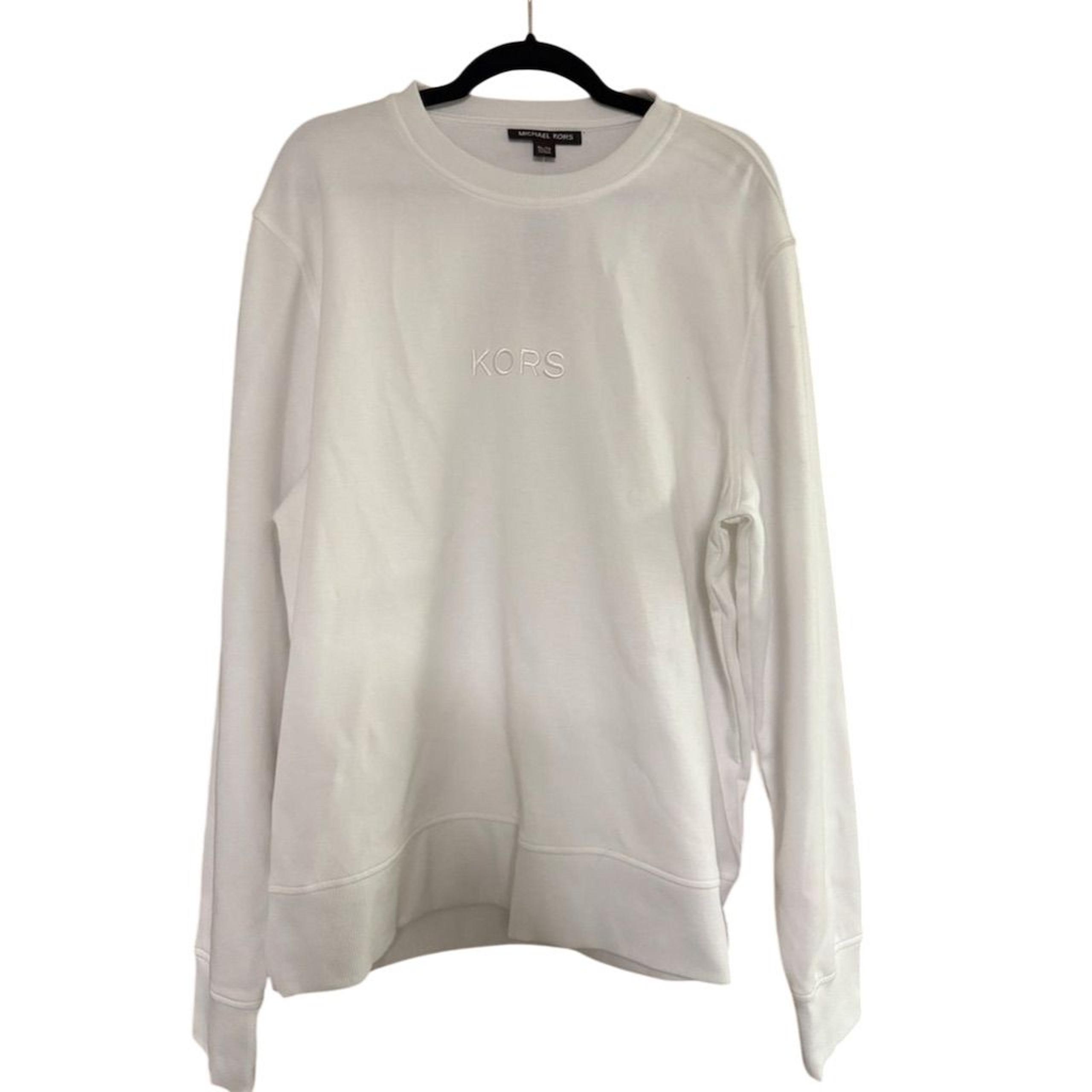 Michael Kors Men's XL White Crewneck Sweatshirt Long Sleeve Casual Pullover