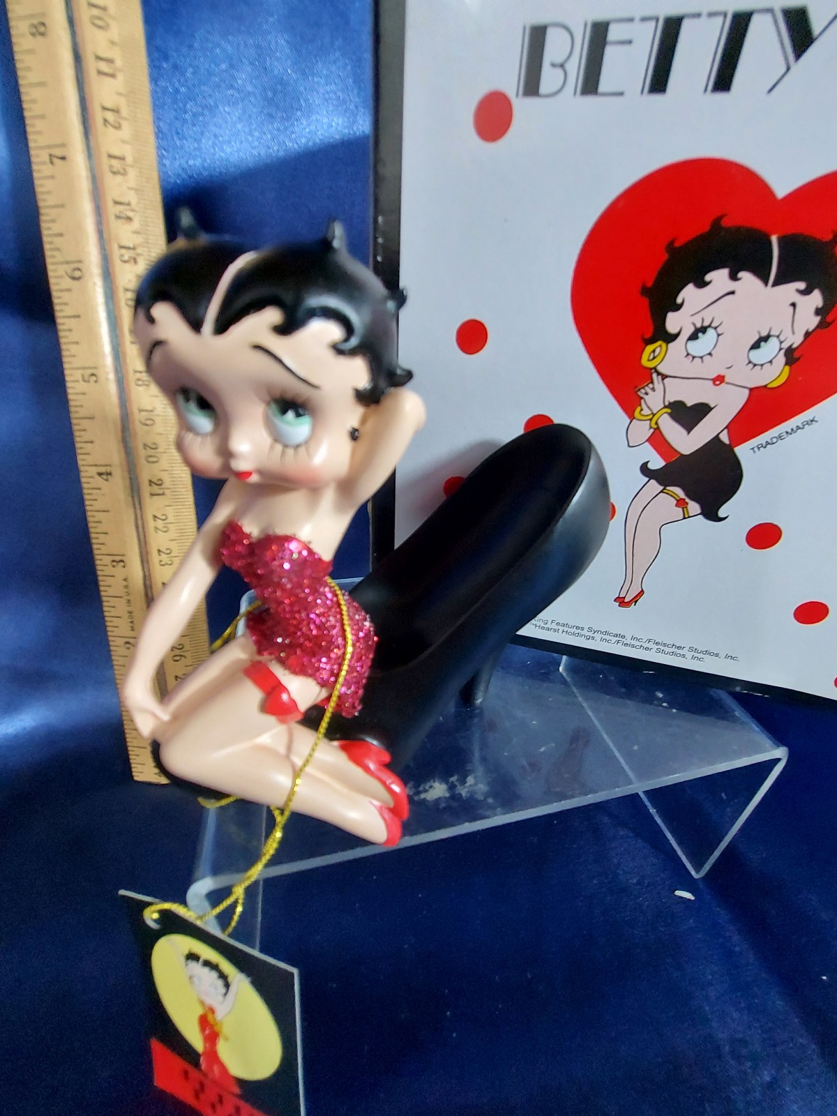 2000 Westland Giftware Betty Boop in Red Dress Sitting In High Heel Pump #6819