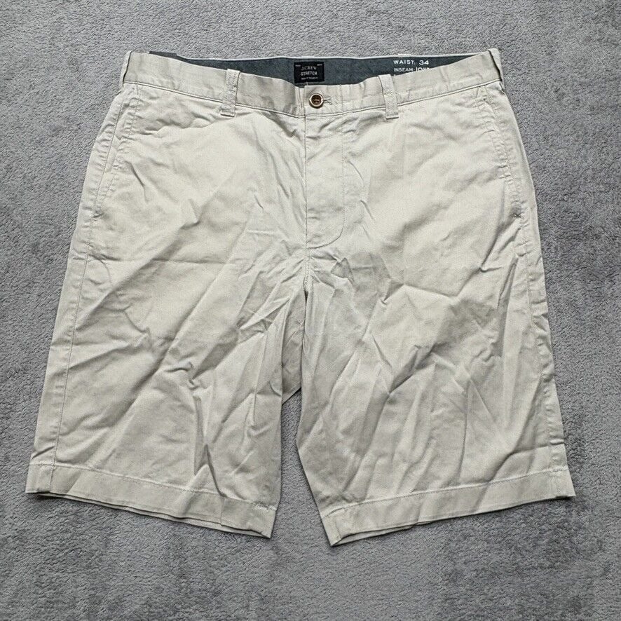 J Crew Stretch G1890 Shorts Mens Beige Measured 34x10 Casual