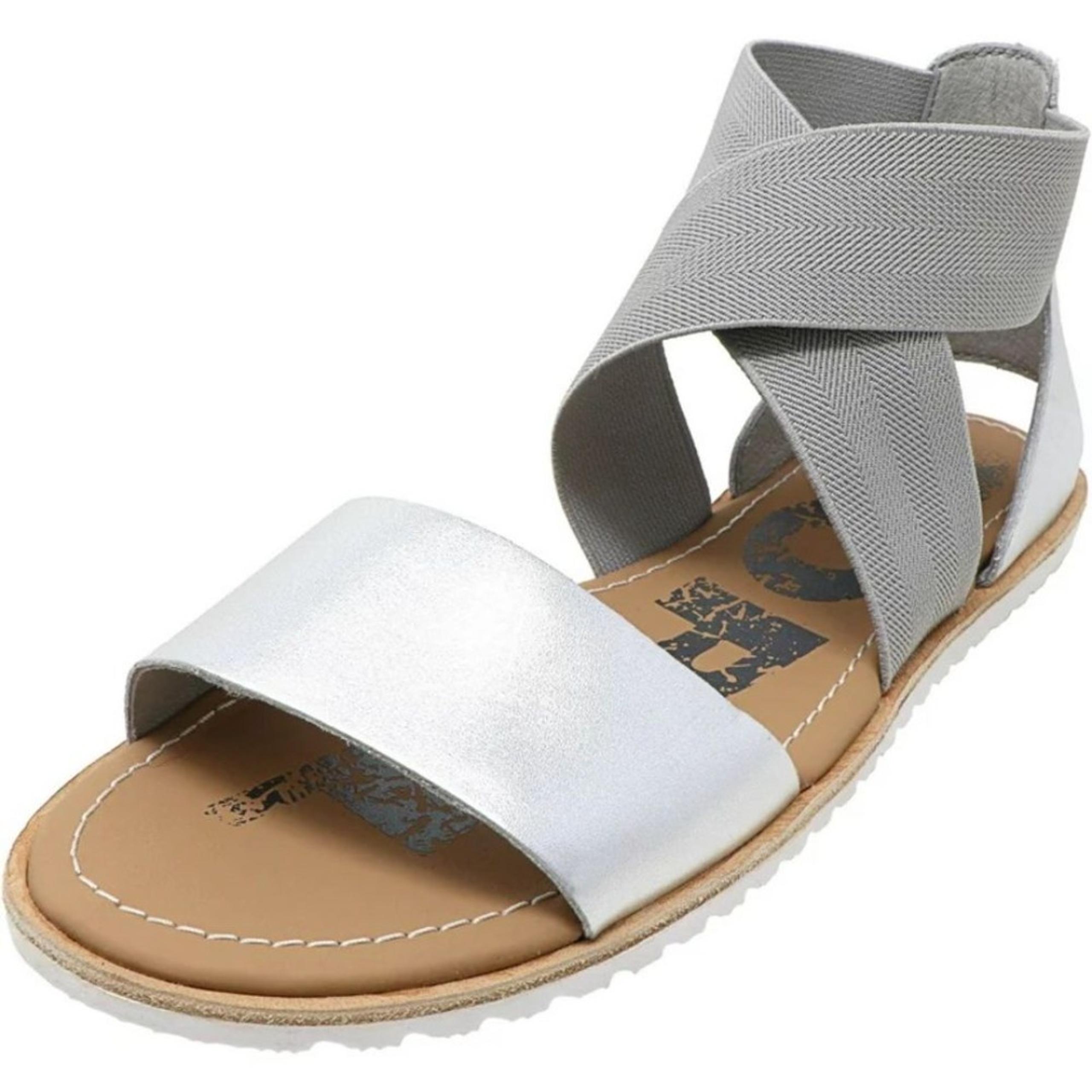 Sorel Ella Metallic Silver Strappy Leather Sandals Size 7.5