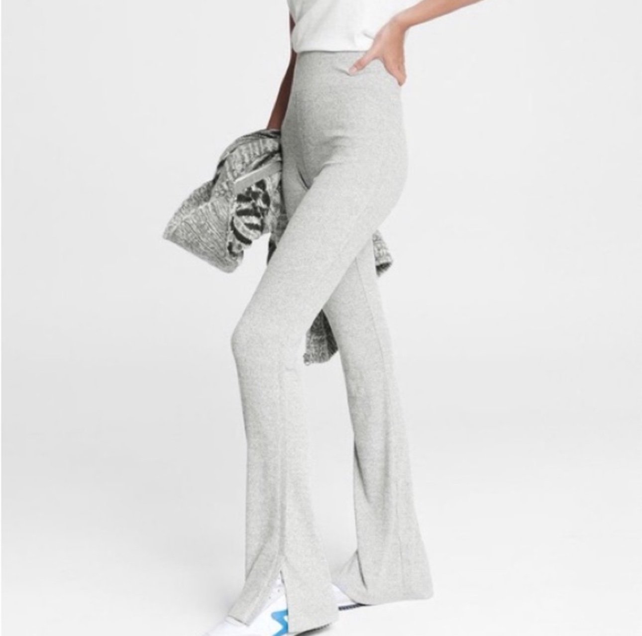 Rag & Bone The Knit Rib Pant in Light Grey
