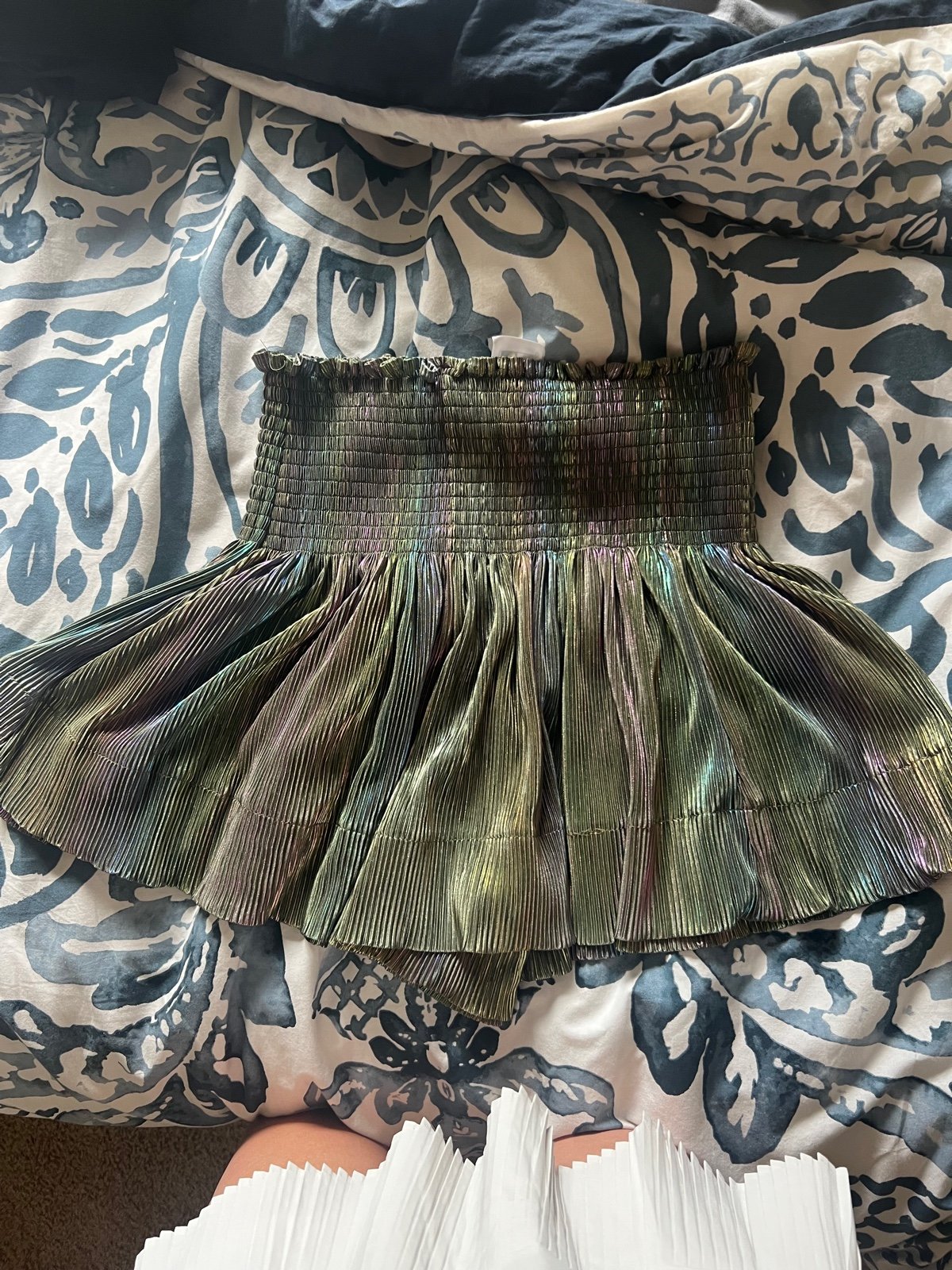 Queen of Sparkles Pleated Rainbow Swing Shorts