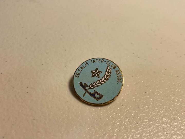 Vintage Southern California Inter-club Assoc. Figure skating pin 1960s ou57 rare