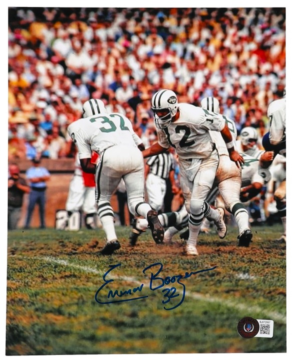Emerson Boozer New York Jets Signed 8x10 Photo with Joe Namath (Beckett)