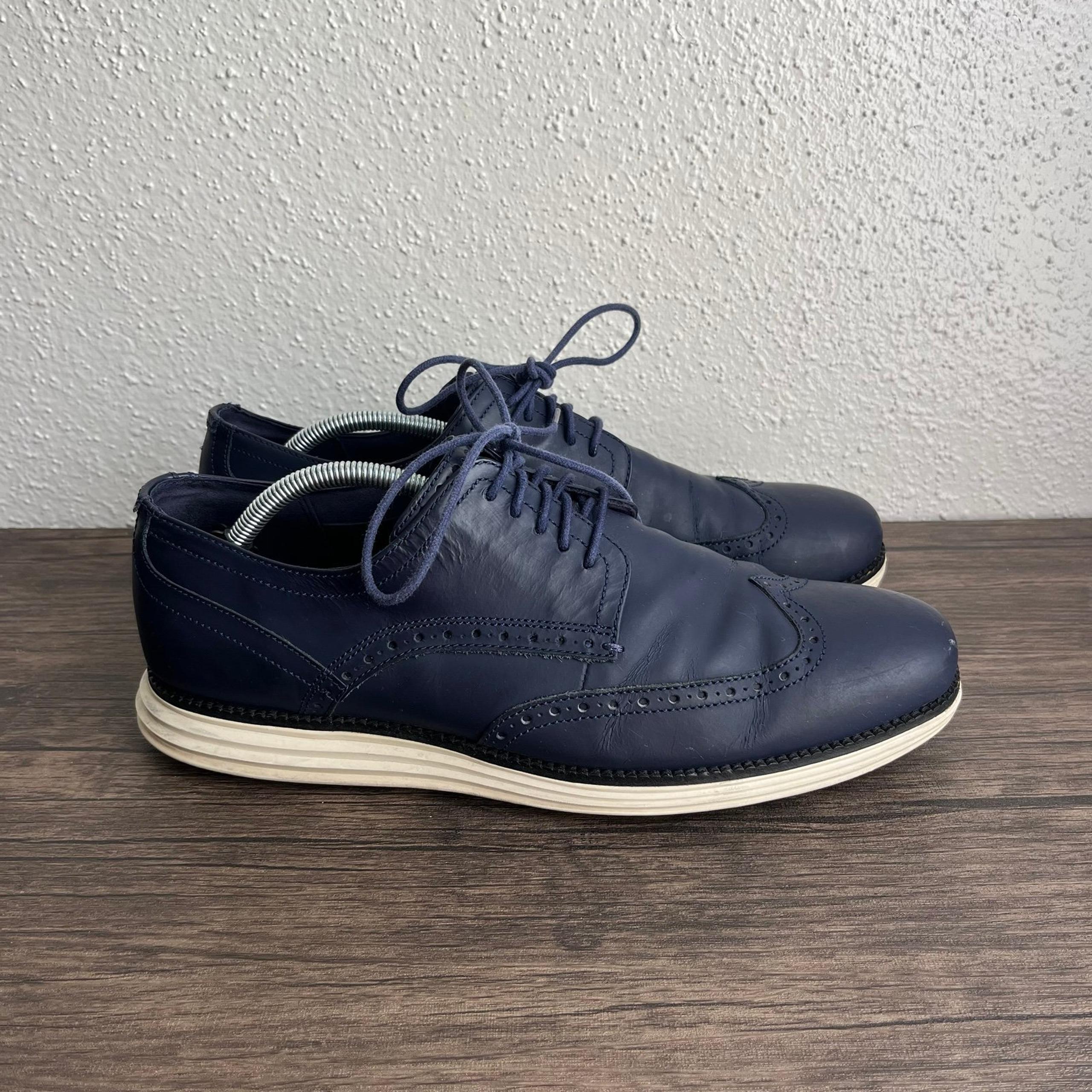 Cole Haan Original Grand Wingtip Oxford Leather Blue Mens Size 11.5 C30024 Shoes