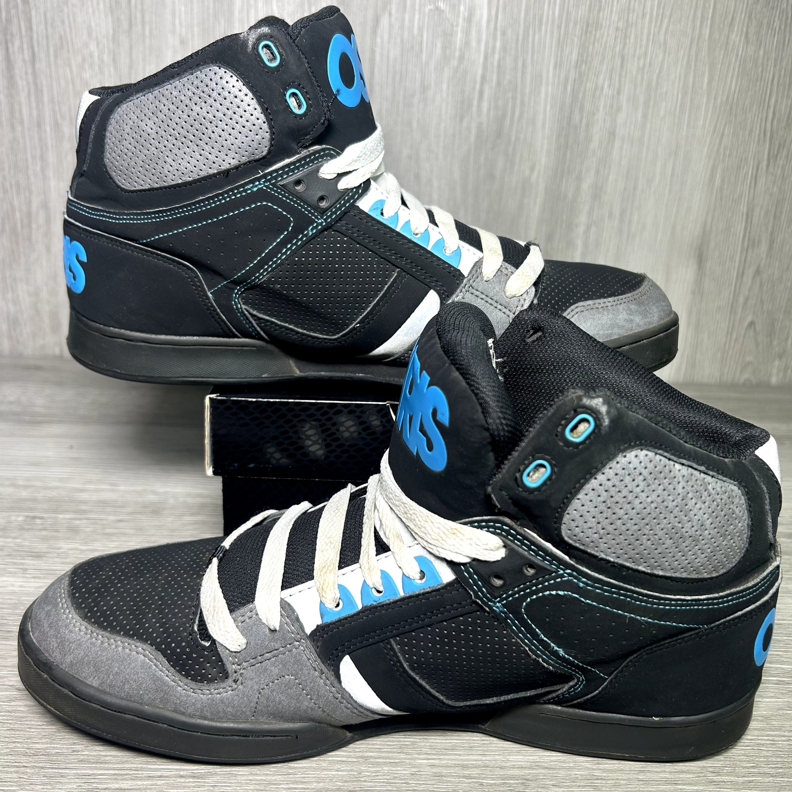 Osiris NYC 83 Like Bronx Suede Black Grey Blue Rare Y2K Skate Shoes Barely Worn