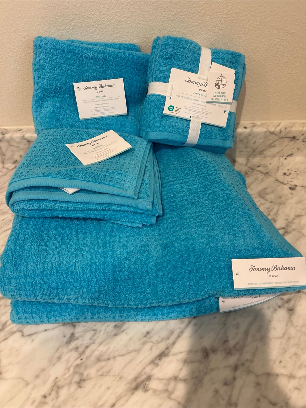 Tommy Bahama Northern Pacific Bath Towel 8 Pieces Blue 2 Bath 2 Hand 4 Wash